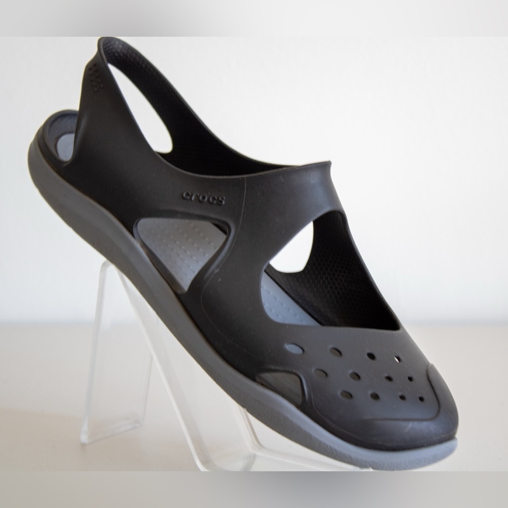 Crocs Croslite Upper Swiftwater Wave Slip-on Sandal Women's Black Shoes Size 8